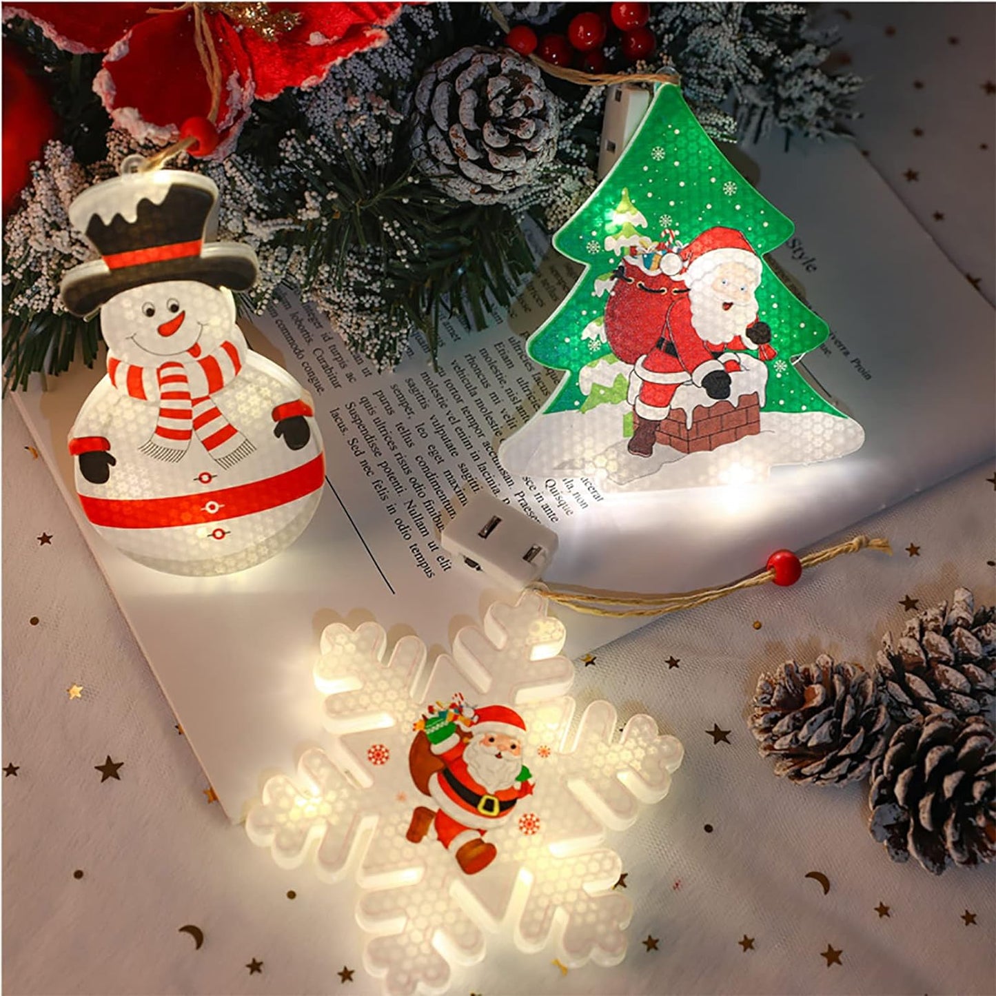 Luces decorativas de Navidad, 6 unidades